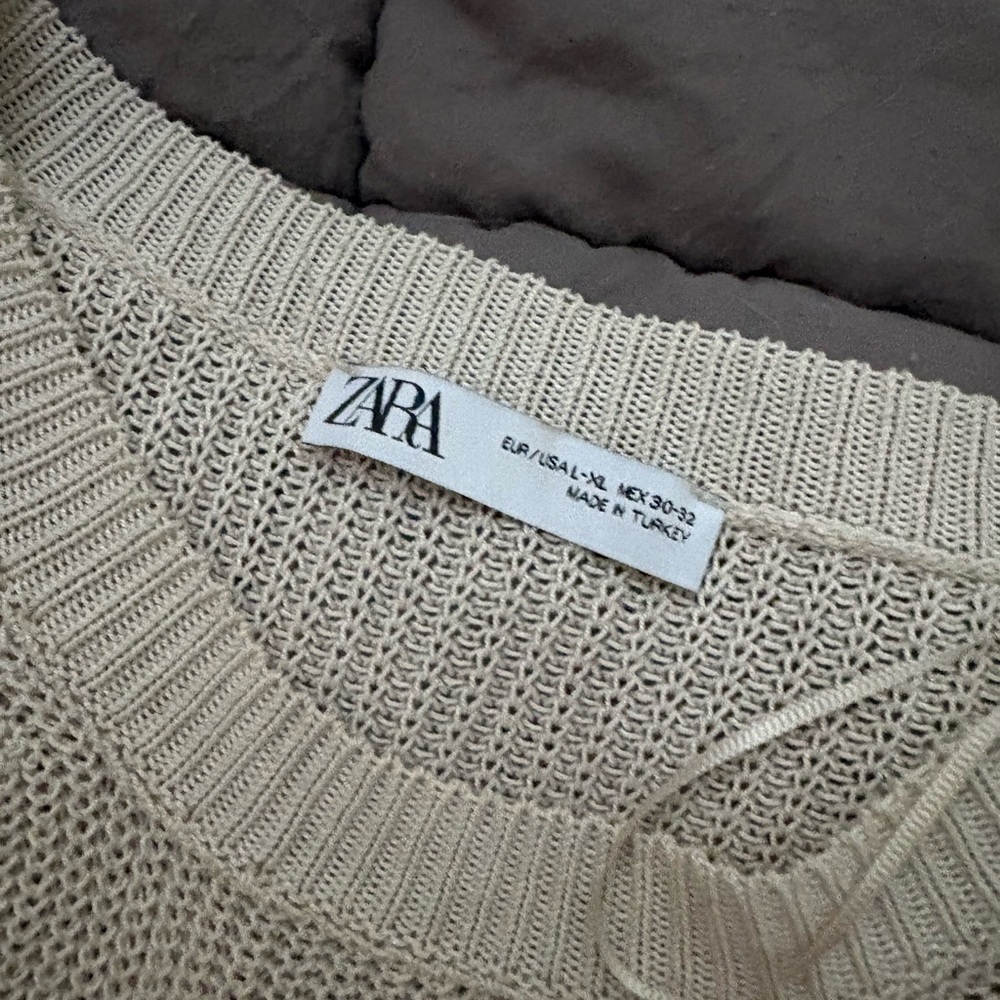Zara Women's Cream Sweater Dress